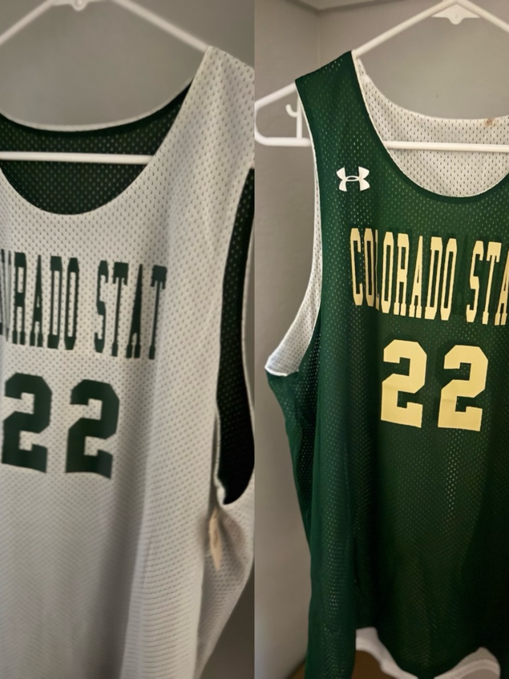 Under Armour Colorado State Reversible Basketball Jersey - Green & White
